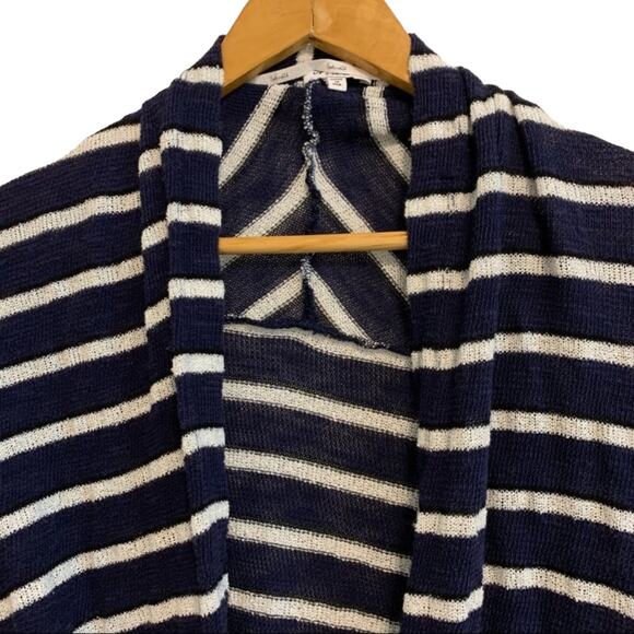 Splendid Navy Striped Open Front Draped Cardigan Sweater - Picture 7 of 8